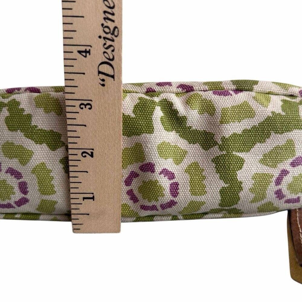Fossil Y2K Canvas Key-Per Crossbody Bag Green Geometric Adjustable Shoulder EUC - Picture 12 of 15